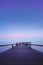 Beautiful jetty walkway on the sea in twilight time