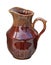 Beautiful jug decorated with abstract ornaments. Isolated on a w