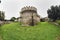 The beautiful Julius II s castle in Ostia Antica on a cloudy winter day