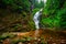 A beautiful Kamienczyka waterfall in the Karkonosze Mountains, Poland