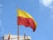 Beautiful Karnataka Yellow and Red Color Flag Waving or Flying in a Sky Background