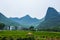 Beautiful Karst moutains and rural scenery in spring