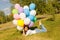 Beautiful kazakh girl with balloons