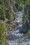 The beautiful Kepler Cascades Waterfall on the Firehole River. Southwestern Yellowstone National Park in the Rocky Mountains, Park