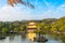 Beautiful of Kinkakuji temple or the golden Pavilion in Autumn foliage season, landmark and famous for tourist attractions in