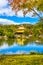 Beautiful Kinkakuji temple with golden pavillion in Kyoto japan