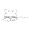A beautiful kitty with is sleeping sweetly. A continuous line. Vector illustration drawn with a single line