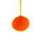 Beautiful knitted orange ball, christmas toy
