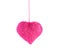 Beautiful knitted pink heart, christmas toy hanging