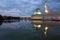 Beautiful Kota Kinabalu city mosque at dawn in Sabah, Malaysia