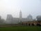 Beautiful Krasiczyn Castle in the fog, Poland