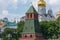 Beautiful kremlin churches and Taynitskaya Secret Tower.