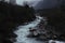 beautiful lachung river flowing through the scenic mountain valley at lachung in sikkim