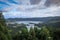 Beautiful lagoon surrounded by mountainses Azores Islands Portugal