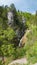 Beautiful Lainbach waterfall near Mittenwald, spring landscape bavaria