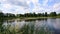 Beautiful lake Beautiful nature Clouds cloudy sky landscape green grass plants and trees clouds reflection in the lake