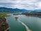 Beautiful Lake Gruyere in Switzerland from above