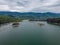 Beautiful Lake Gruyere in Switzerland from above