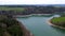 Beautiful Lake Gruyere in Switzerland from above - aerial view