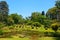 Beautiful lake in Peradeniya Royal Botanical garden in Kandy, Sr