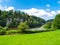 Beautiful lake and sandstone towers