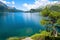 Beautiful lake of Sils in Upper Engadin, Switzerland