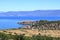 Beautiful lakeshore landscape at lake ohrid (near Lin village), Albania