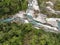 Beautiful landscape aerial view at Tanggedu waterfall, Sumba island