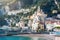 Beautiful landscape of Amalfi town on mediterranean sea, Italy