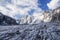 beautiful landscape with amazing rocks and snow capped mountains, kyrgyzstan,