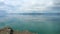 Beautiful landscape on background calm water of Lake Hubsugul.