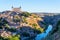 Beautiful landscape on the banks of the river Tagus near the anc