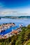 Beautiful landscape of Bergen seen from Mount Floibanen