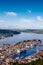 Beautiful landscape of Bergen seen from Mount Floibanen