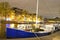 Beautiful landscape with boats on the canal in the evening Amsterdam