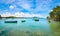 Beautiful landscape. Boats in a sea