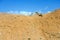 Beautiful landscape in Bryce Canyon with an old peace of wood