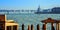 beautiful landscape of the city of Venice towards sunset, one of the most photographed, from a taxi stand towards the Grand Canal