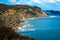 Beautiful landscape cliff with blue sea Asturias