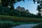 Beautiful landscape of the dentelle de montmirail , small mountains in provence France with vineyards in fore ground, taken at