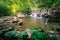 Beautiful landscape in Europe: Alpine River and waterfall in the forest