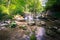 Beautiful landscape in Europe: Alpine River and waterfall in the forest