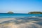 Beautiful landscape of exotic white sand sea beach and palm trees Southeast Asia, Thailand.