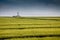 Beautiful landscape with famous Westerheversand lighthouse at North Sea, Germany