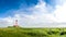 Beautiful landscape with famous Westerheversand lighthouse at North Sea in Nordfriesland, Schleswig-Holstein, Germany