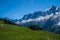 Beautiful landscape of forests on the mountains in Chamonix, Haute Savoie, France