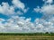 Beautiful landscape gardens vineyards and blue sky with clouds