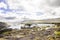 Beautiful Landscape Godafoss Waterfall and Cliff in East Iceland