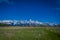 Beautiful landscape of the Grand Tetons range and peaks located inside the Grand Teton National Park, Wyoming, with