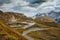 Beautiful landscape from the Grossglockner National Park Hohe Tauern, Austria. Alpine road in autumn and foggy weather